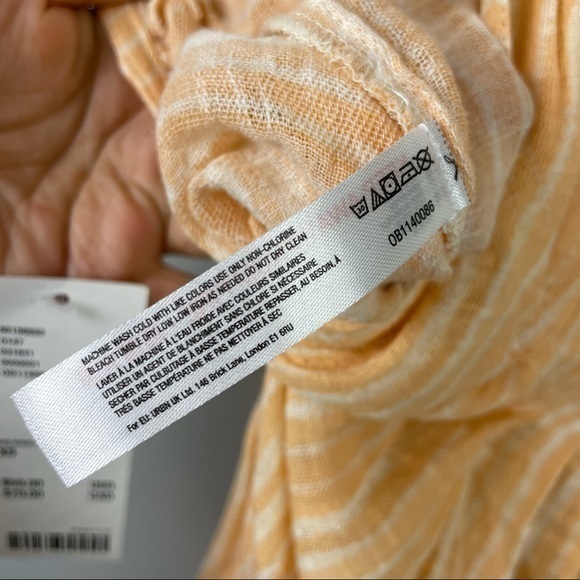 Urban Outfitters Peach Jaden Striped Scoop Back Wide Leg Lightweight Jumpsuit - Picture 16 of 17